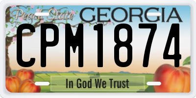 GA license plate CPM1874