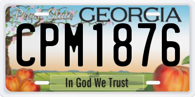 GA license plate CPM1876
