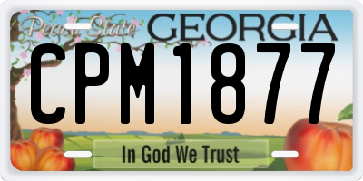 GA license plate CPM1877