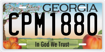 GA license plate CPM1880