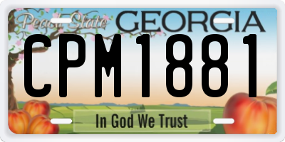 GA license plate CPM1881