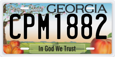 GA license plate CPM1882