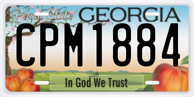 GA license plate CPM1884