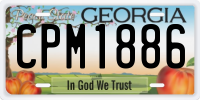 GA license plate CPM1886