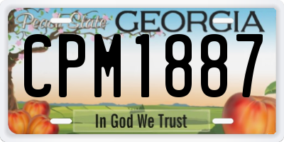 GA license plate CPM1887