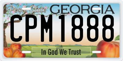 GA license plate CPM1888