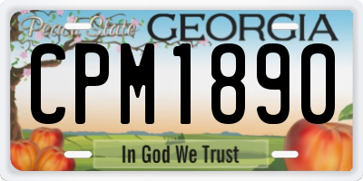 GA license plate CPM1890