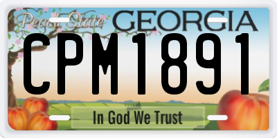 GA license plate CPM1891