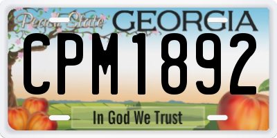 GA license plate CPM1892