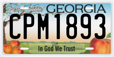 GA license plate CPM1893