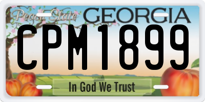 GA license plate CPM1899
