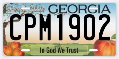 GA license plate CPM1902