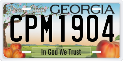 GA license plate CPM1904