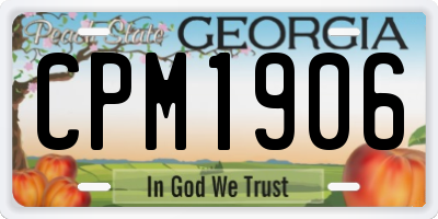 GA license plate CPM1906
