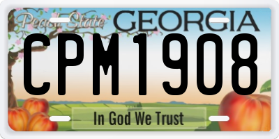 GA license plate CPM1908