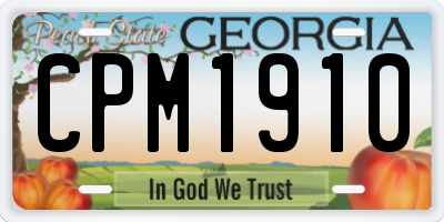 GA license plate CPM1910
