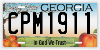 GA license plate CPM1911