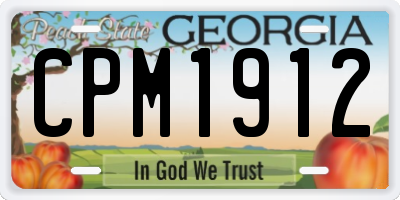 GA license plate CPM1912