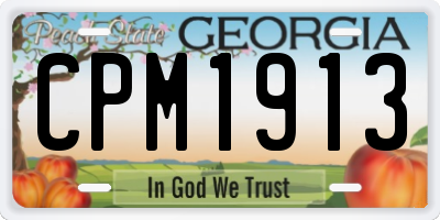 GA license plate CPM1913