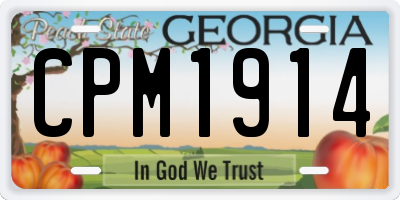 GA license plate CPM1914
