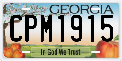 GA license plate CPM1915
