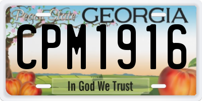 GA license plate CPM1916