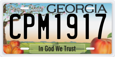 GA license plate CPM1917