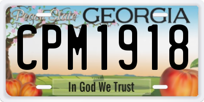 GA license plate CPM1918