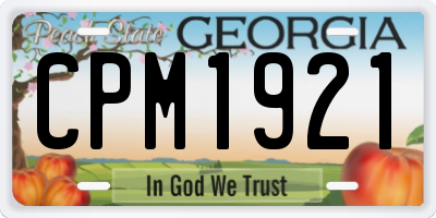 GA license plate CPM1921