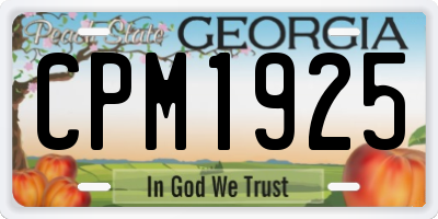 GA license plate CPM1925