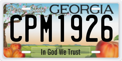 GA license plate CPM1926