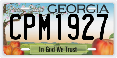 GA license plate CPM1927
