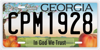 GA license plate CPM1928