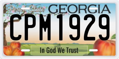 GA license plate CPM1929
