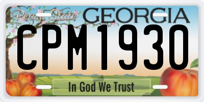 GA license plate CPM1930