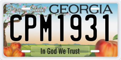 GA license plate CPM1931