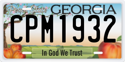 GA license plate CPM1932