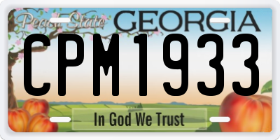 GA license plate CPM1933