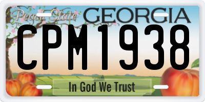 GA license plate CPM1938