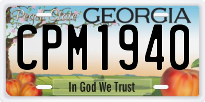 GA license plate CPM1940