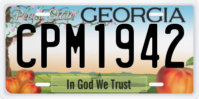 GA license plate CPM1942