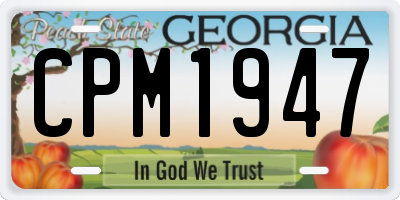 GA license plate CPM1947
