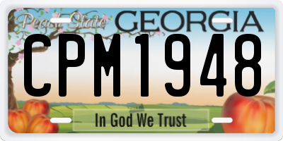 GA license plate CPM1948