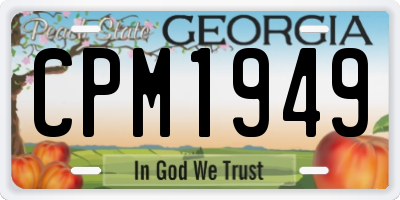 GA license plate CPM1949