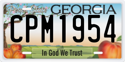 GA license plate CPM1954