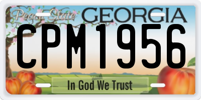 GA license plate CPM1956