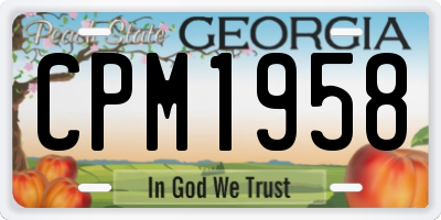 GA license plate CPM1958