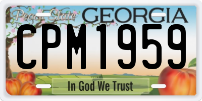 GA license plate CPM1959