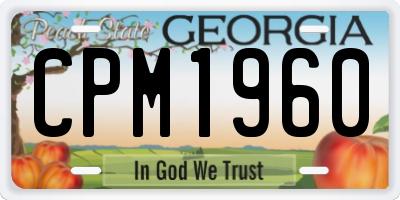 GA license plate CPM1960