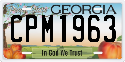 GA license plate CPM1963